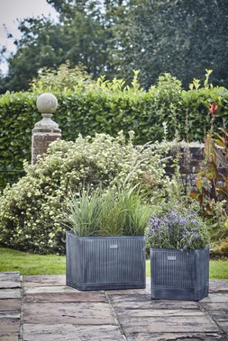 OUTDOOR HAMPTON RECTANGULAR GALVANISED METAL PLANTER &pound;199.99 & OUTDOOR HAMPTON SQUARE GALVANISED METAL PLANTER H35CM W34CM &pound;69.99