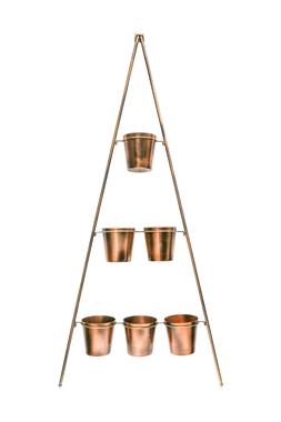 OUTDOOR VERTICAL GOLDMETAL WALL PLANT STAND WITH PLANTERS H128CM W51CM PLANTER SIZE EXT DIAM 9CM &pound;99.99 (OVWPS128)
