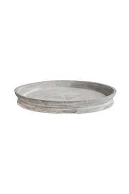 Padstow Whitewash Wooden Candle Tray D28cm £29.99