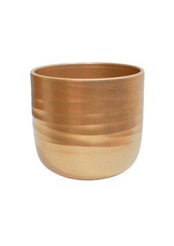 Poinsettia Ripple Gold Planter H12.5cm D15cm £6.99