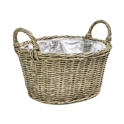 POLYRATTAN LINED BASKET NATURAL &pound;29.99 (161900)