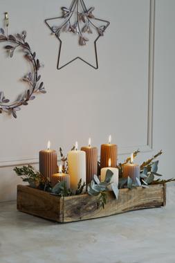 Ribbed Pillar Candle Ivory 120Mm &pound;6.49 2