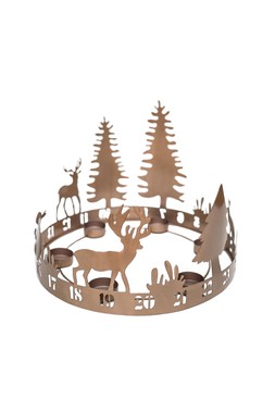 ROUND ADVENT FOREST TEALIGHTCENTREPIECE METAL COPPER £59.99