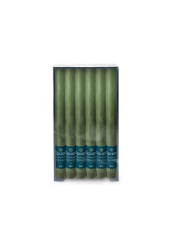 RUSTIC UNSCENTED DINNER CANDLE DARK GREEN £2.99