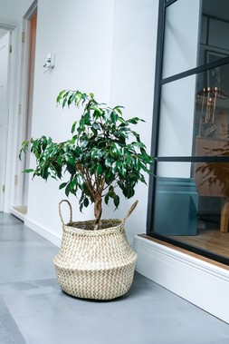Seagrass Chevron White Lined Basket Small H25cm D30cm &pound;29.99