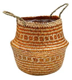 Seagrass Tribal Amber Lined Basket Small H25cm D30cm &pound;24.99, Medium H30cm D35cm &pound;29.99