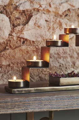 Tealight Candle Holder With Decor Box In Brass &pound;49.99