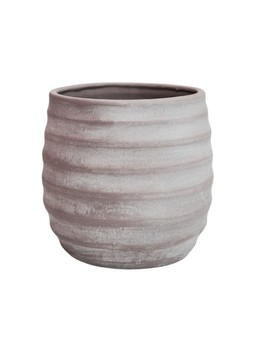 Tobin Ripple Cement Grey Planter H25cm D25cm £34.99