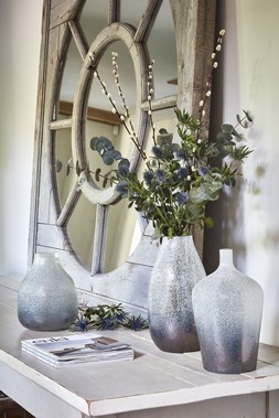 VERRE STEM ATLANTIC BLUE FROSTED VASE H30CM W18CM £44.99