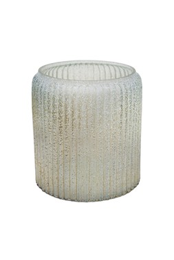 Verre Frosted Ribbed Glass Gold Planter H14cm W15cm £14.99