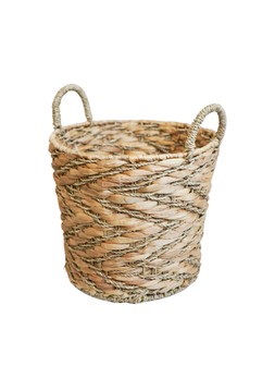 Water Hyacinth Woven Log Basket With Handles H50cm D50cm £99.99