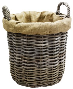 Wicker Log Basket Round Lined 35cm £49.99