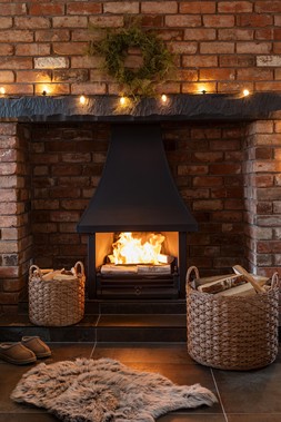 WOVEN ROUND RATTAN LOG BASKET WITH HANDLES SET OF 2RRP: £149.98