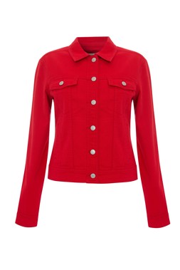 Red Stretch Denim Jacket