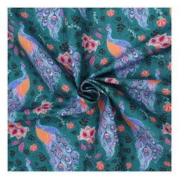 Hobbycraft - Artisan Paisley Peacocks Cotton Fabric by the Metre - &pound;8.50