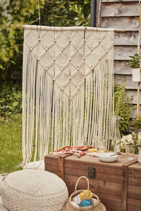 Knitcraft Ecru Return of the Mac Yarn 200g - £8.50 Ultimate Macramé Wall Hanging Kit - £32 Milward Rose Gold Stork Embroidery Scissors - £9 Knitcraft Ecru Return of the Mac Yarn 200g - £8.50 Trimits Wooden Dowel 15mm x 50cm - £2.50 Knitcraft Orange Crochet Hook 2.5mm - £3