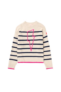 Cream with Navy Breton Stripe Knit Jumper