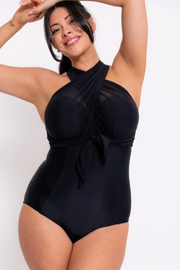 Wrapsody Bandeau Swimsuit in Black &pound;66 $105 &euro;92 (3)