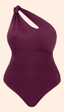 BEACH BLISS ASYMETRIC PADDED SWIMSUIT MULBERRY PURPLE