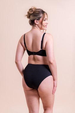 Jet Set High Waist Bikini Brief Black £24 & Jet Set Padded Balcony Bikini Top Black £37