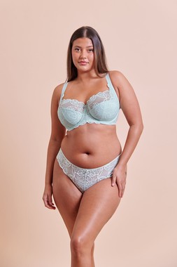 LOVELACE PALE MINT SIDE SUPPORT FULL CUP BRA £32 €48 USD$63 CAD$74 AUD$78.95 & BRAZILIAN BRIEF £16  €25 USD$28 CAD$30 AUD$32.95