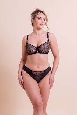 RESTRAINT BALCONY BRA £42  €62  USD$74  CAD$92  AUD$96.95 & BRAZILIAN BRIEF £20  €31 USD$33  CAD$37  AUD$40.95
