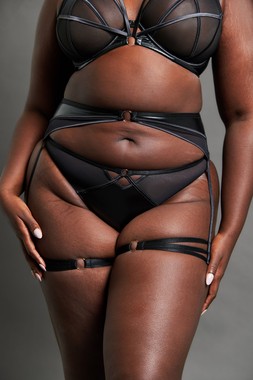 Scandal Black Bra £39 €59 CAD $87 AUS $91.95, Tanga £21 €34 CAD $39 AUS $42.95, Leg Harness £21 €34 CAD $39 AUS $42.95 12