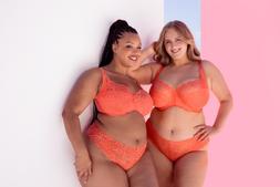 Lovelace, Side Support Balcony Bra, Coral/Blush, £32.00, US$63.00, CA$80.00, €48.00, A$80.00