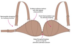 Superhero Multiway Padded Plunge Bra Latte Beige