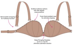 Superhero Multiway Padded Plunge Bra Latte Beige