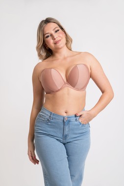 Superhero Multiway Padded Plunge Bra Latte Beige