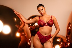 Suspense, High Waist Brief, Sangria, £26.00, US$51.00, CA$68.00, €36.00, A$78.00, Suspense, Plunge Bra, Sangria, £46.00, US$88.00, CA$115.00, €72.00, A$120.00