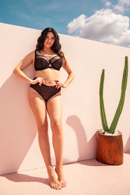 Victory, Side Support Balcony Bra, Black, £36.00, US$67.00, CA$96.00, €52.00, A$86.00, Victory, Short, Black £19.00, US$34.00, CA$51.00, €29.00, A$47.00
