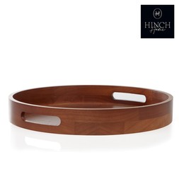 Hinch Home Round Wooden Tray With Handles