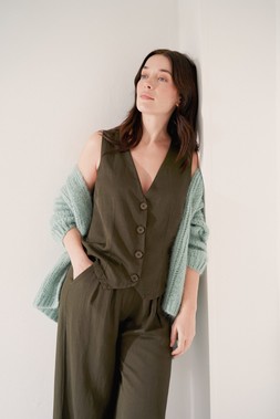 Sofia Waistcoat – Dark Green, £79