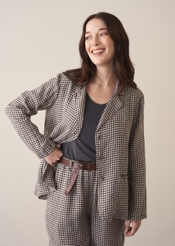 Lorian Check Linen Jacket, £145 & Jessie Linen Trousers, £110