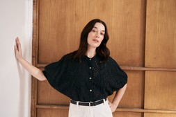 Louella Broderie Anglaise Top – Black, £89