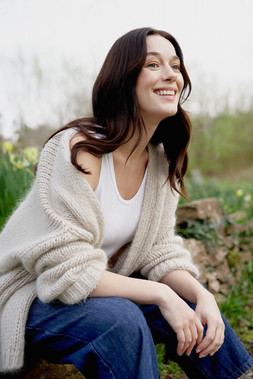 Dina Chunky Cardigan – Oatmeal, £98