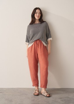 Sawyer Terracotta Linen Trousers, £95