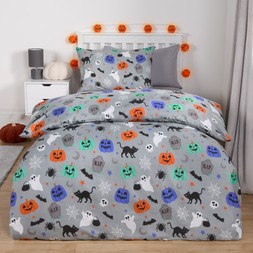 OHS Halloween Ghouls Duvet Cover Set, Grey - Single - £11