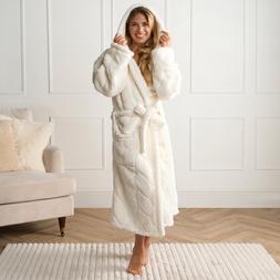 OHS Braided Fleece Dressing Gown, Adults - Cream - £16.00