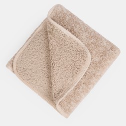 OHS Teddy Marl Binded Throw - Natural-£14