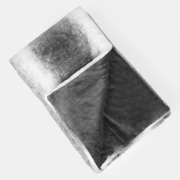 OHS Faux Fur Stripe Throw - Grey- &pound;21