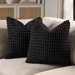 OHS Bobble Textured Cushion Covers - Black - £12