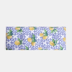 OHS 2-Seater Indoor/Outdoor Lemon Print Bench Pad - White/Blue - £17