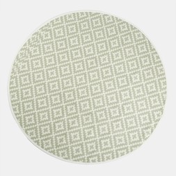 OHS Geometric Print Outdoor Rug - Sage/White - £8.50