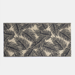 OHS Outdoor Palm Leaf Print Rug - Monochrome - £8.50