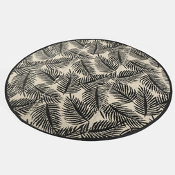OHS Outdoor Palm Leaf Print Rug - Monochrome - £8.50