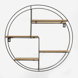 OHS 4 Tier Round Multi Section Foldable Shelf - Black - £16