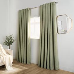 OHS Eyelet Leaf Embossed Blackout Curtains - Sage- &pound;16-W 117cm (46”) x D 137cm (54”)